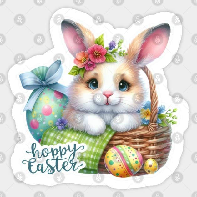 Hoppy Easter Bunny Basket Sticker by CAutumnTrapp